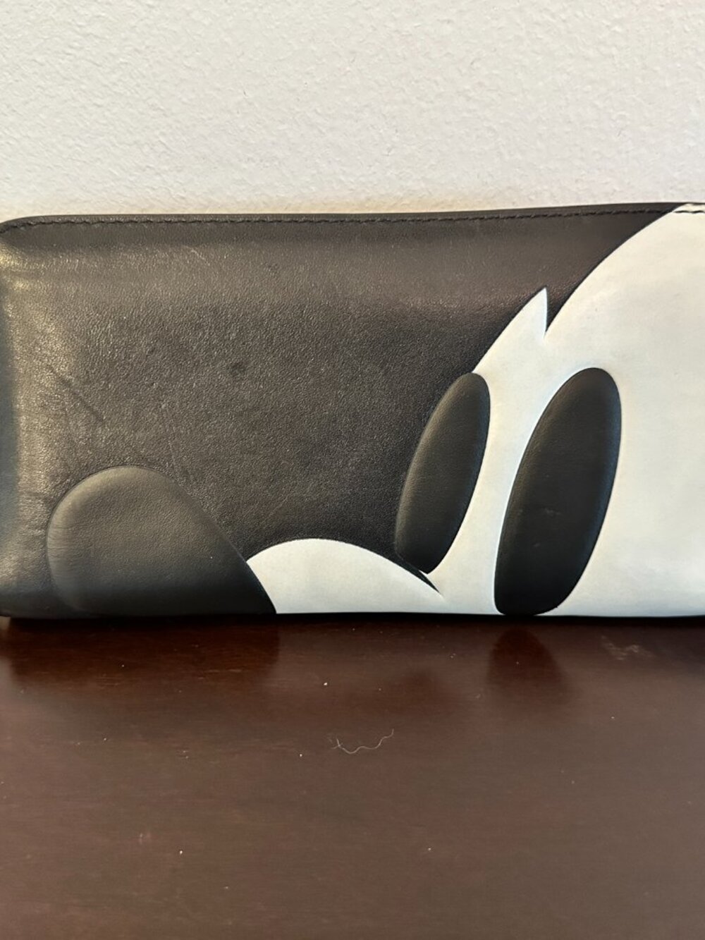 Coach x Disney Mickey Mouse Accordion Zip Wallet Glovetanned Leather Black - Picture 2 of 8